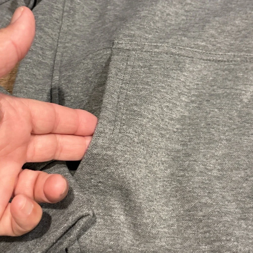 Quiksilver DryFlight Bonded‎ Fleece Hoodie Men's Small Heather Gray Pockets New